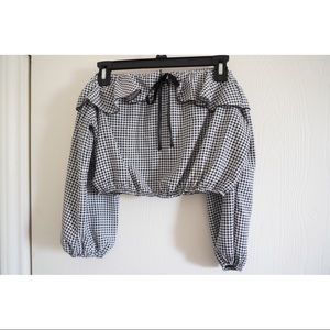 Cropped Gingham Top